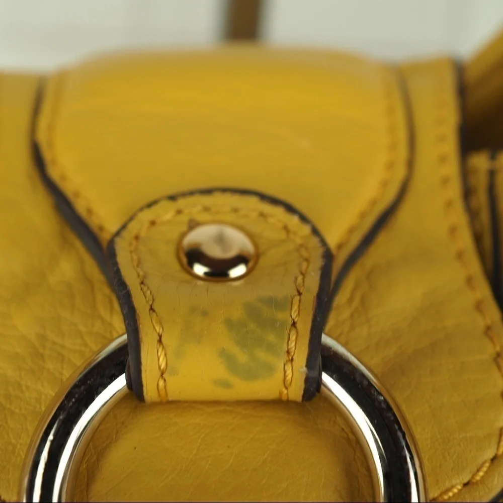 Sondra Roberts yellow gold leather shoulder bag